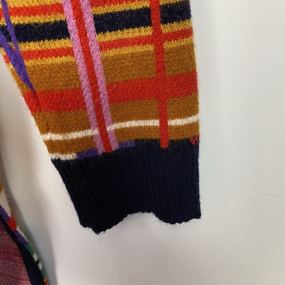 Moth Anthropologie Plaid Belted Open Knit Cardigan Sweater Multicolor Size L - Picture 10 of 10